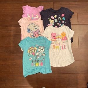 Lot of 5 girls 5T shirts